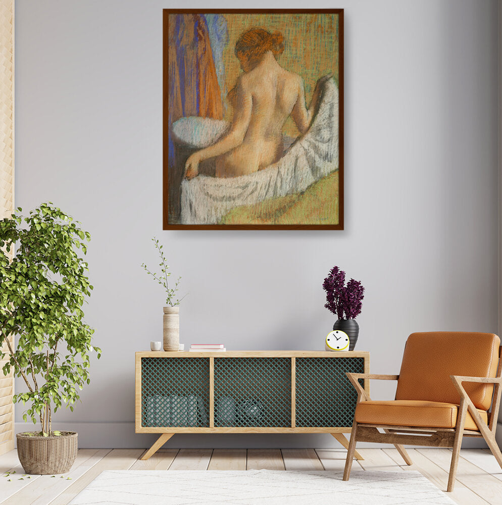After The Bath Woman With A To - Framed Canvas