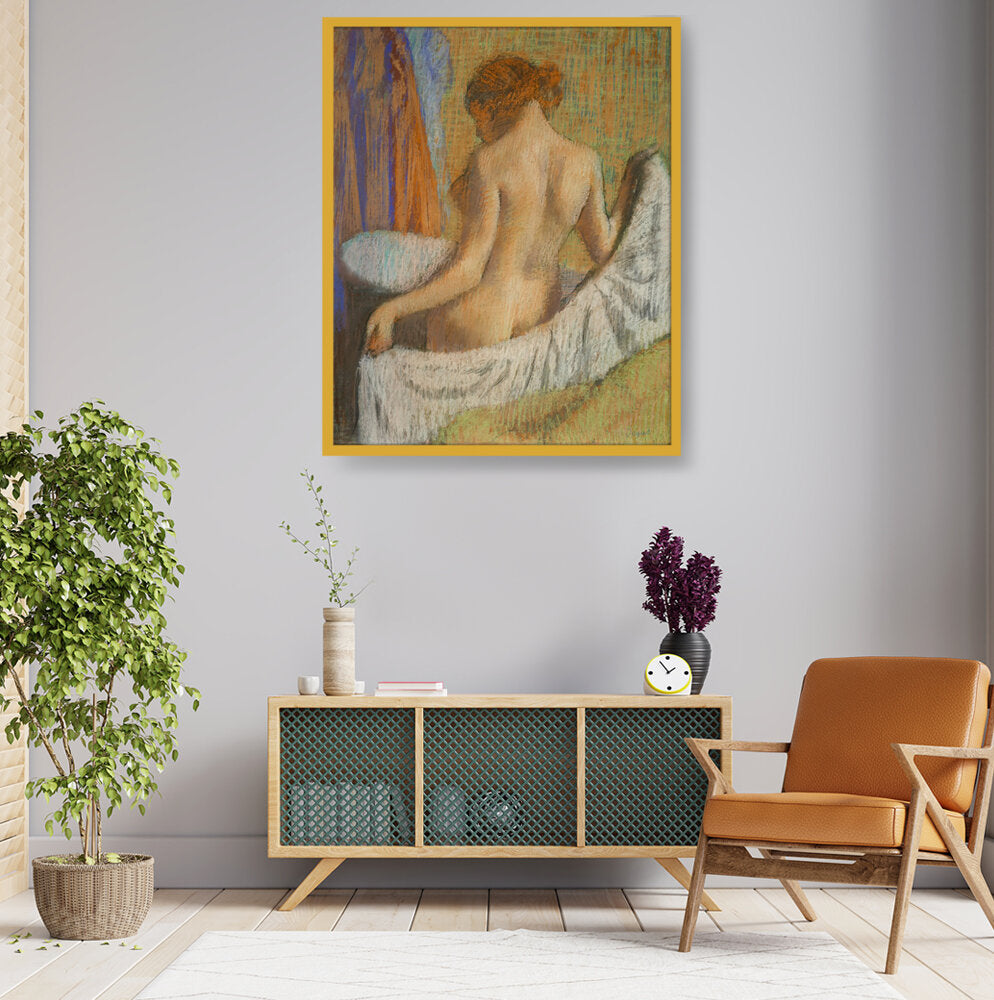 After The Bath Woman With A To - Framed Canvas