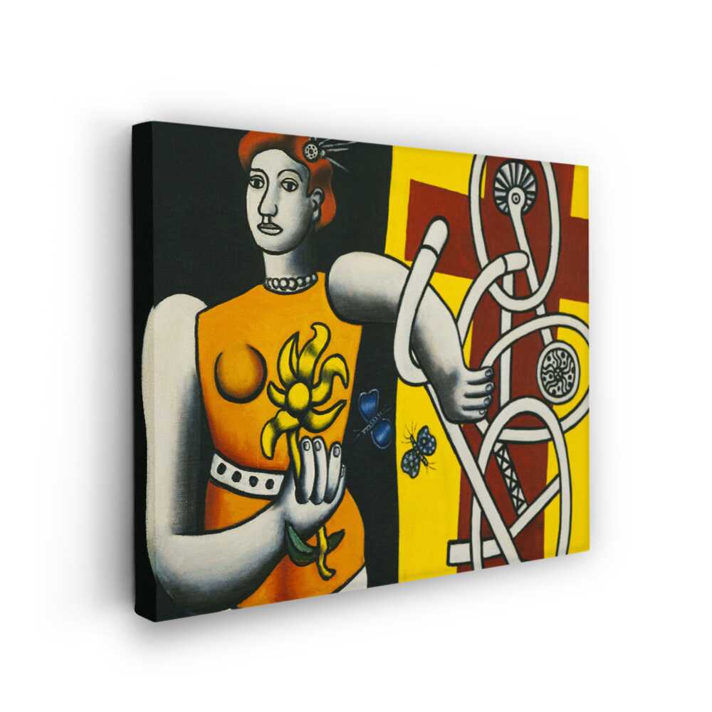 Picasoul - Picasoul Curated - Woman With Flowers And Abstract Shapes - Wall Decor