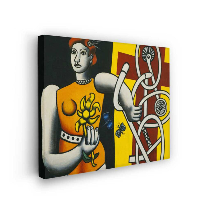 Picasoul - Picasoul Curated - Woman With Flowers And Abstract Shapes - Wall Decor