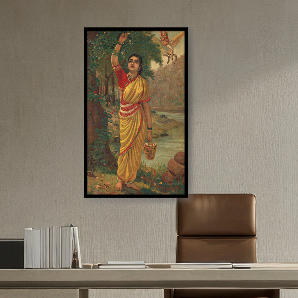 Ahalya Indravalokan - Framed Canvas