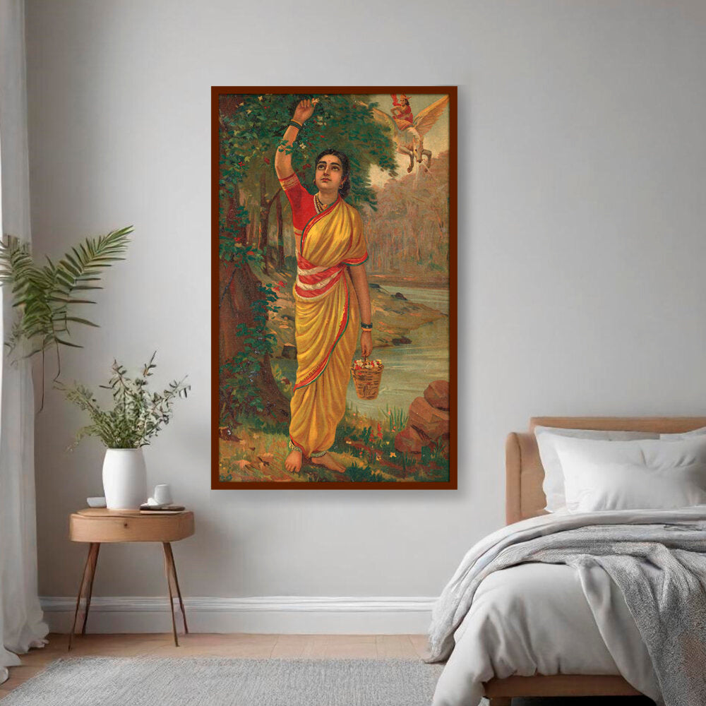 Ahalya Indravalokan - Framed Canvas