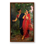 Draupadi And Simhika - Framed Canvas