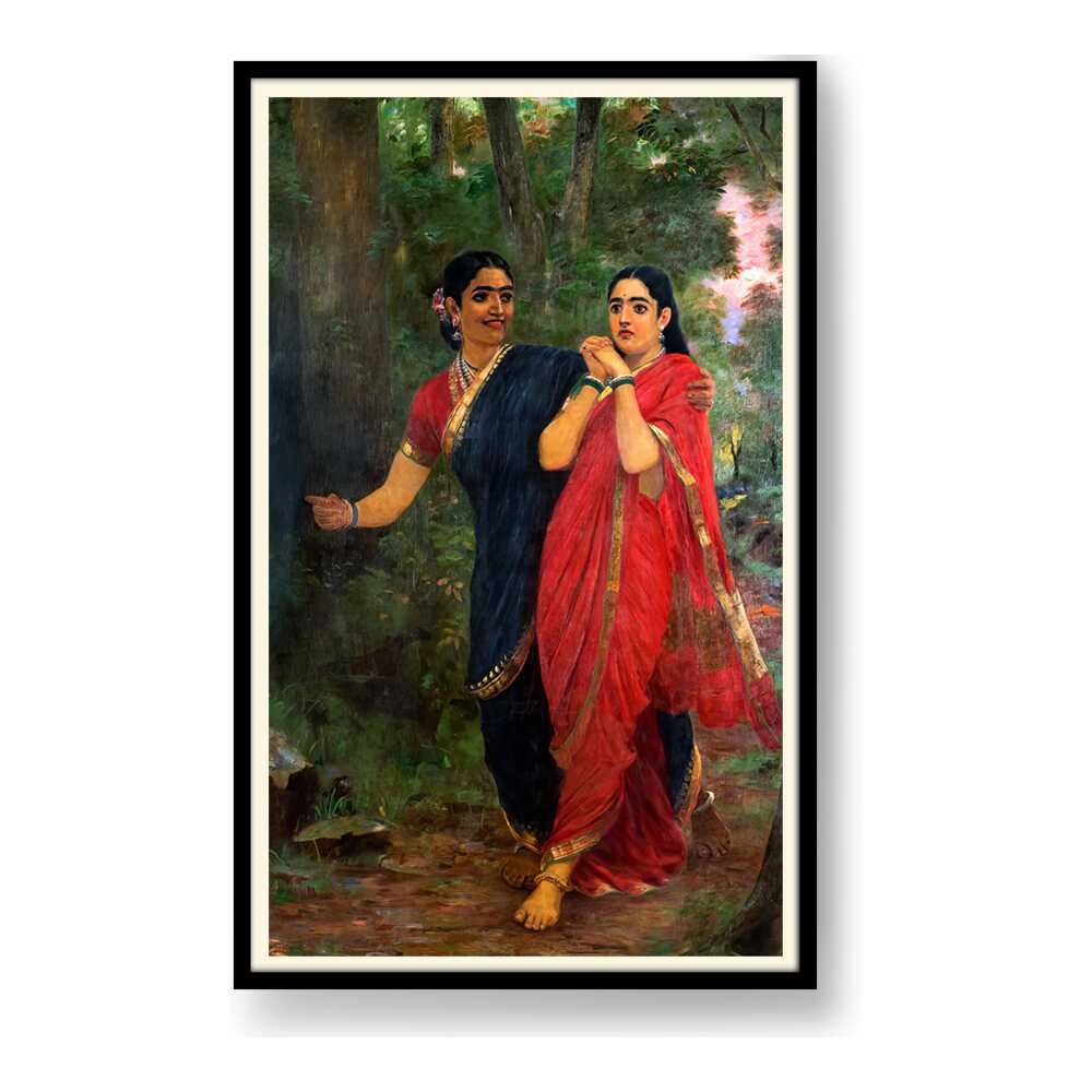 Draupadi And Simhika - WALL MOUNT FRAME