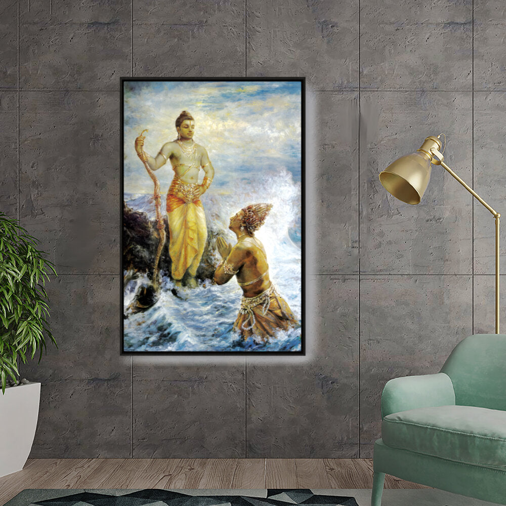 Samudra Greets Lord Rama - FLOATING FRAME