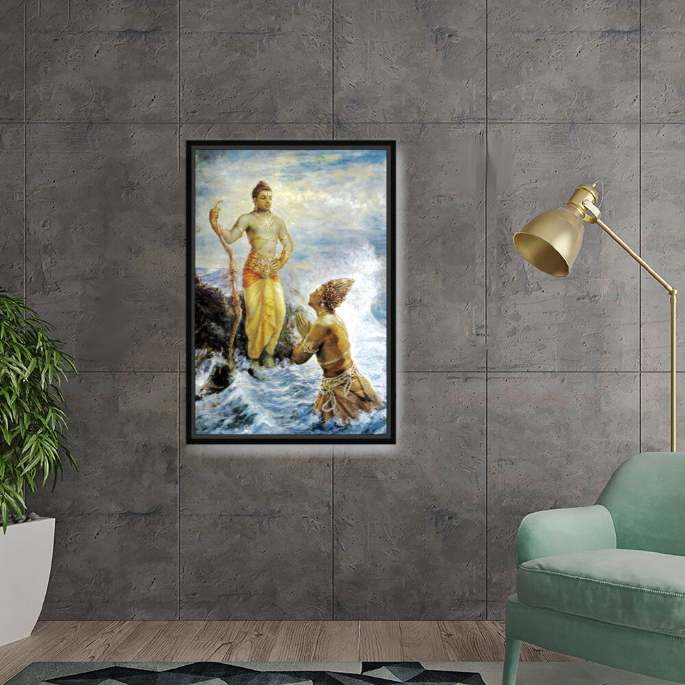 Samudra Greets Lord Rama - FLOATING FRAME
