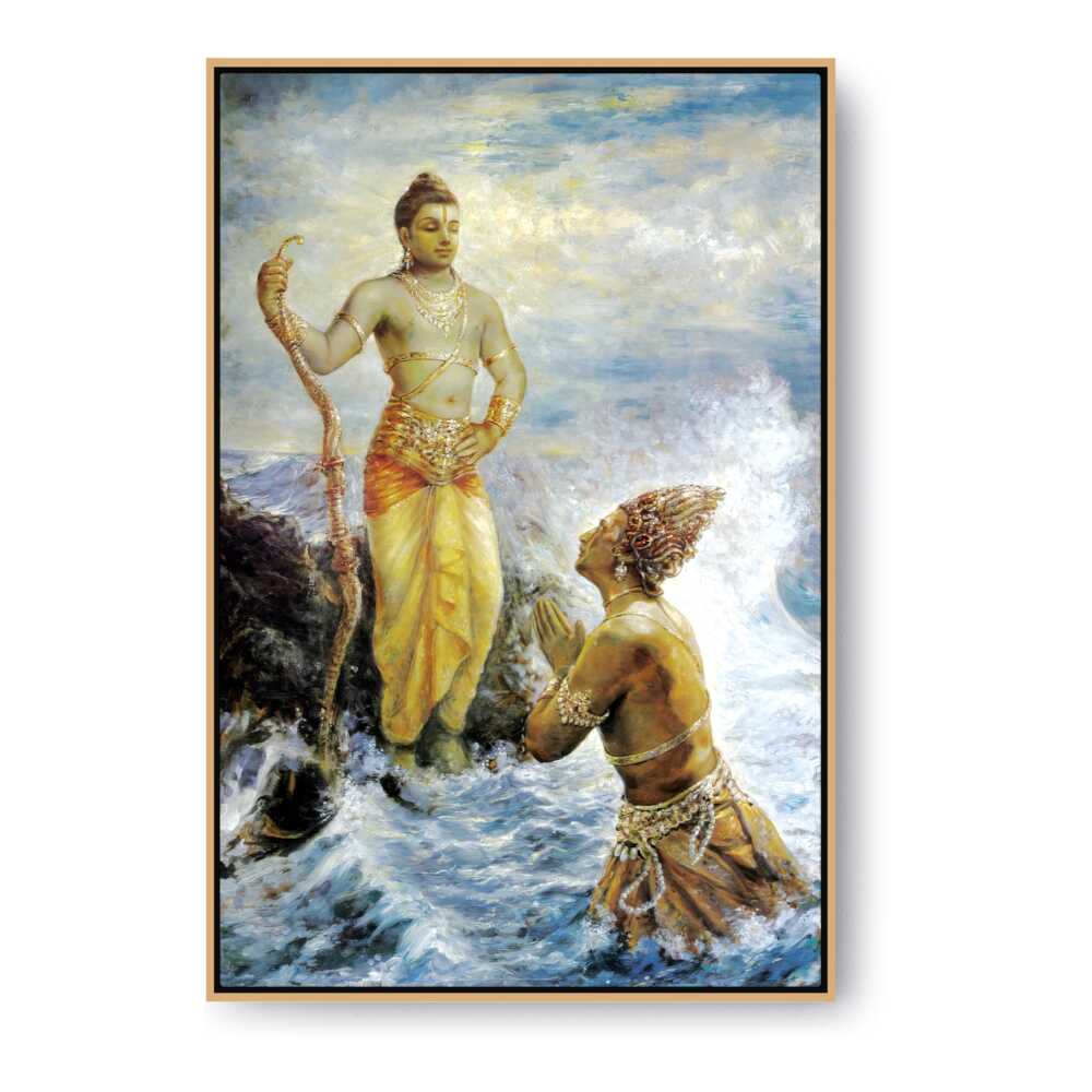 Samudra Greets Lord Rama - FLOATING FRAME