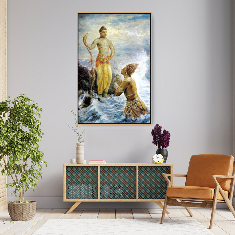 Samudra Greets Lord Rama - FLOATING FRAME
