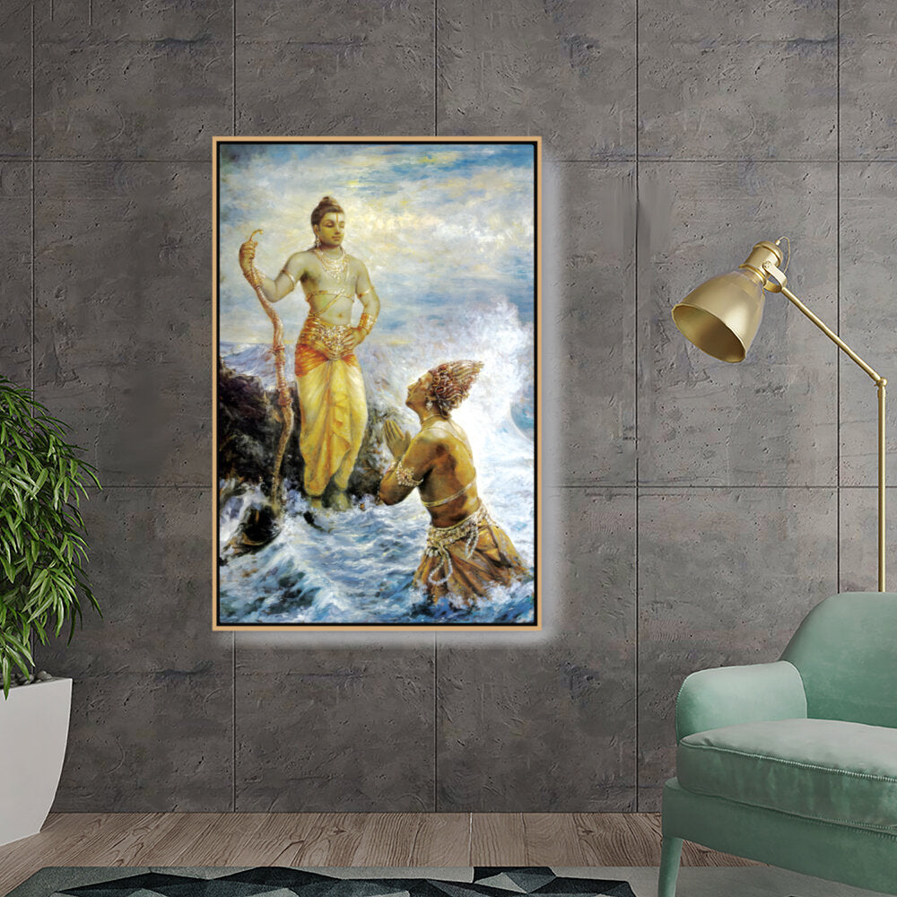 Samudra Greets Lord Rama - FLOATING FRAME