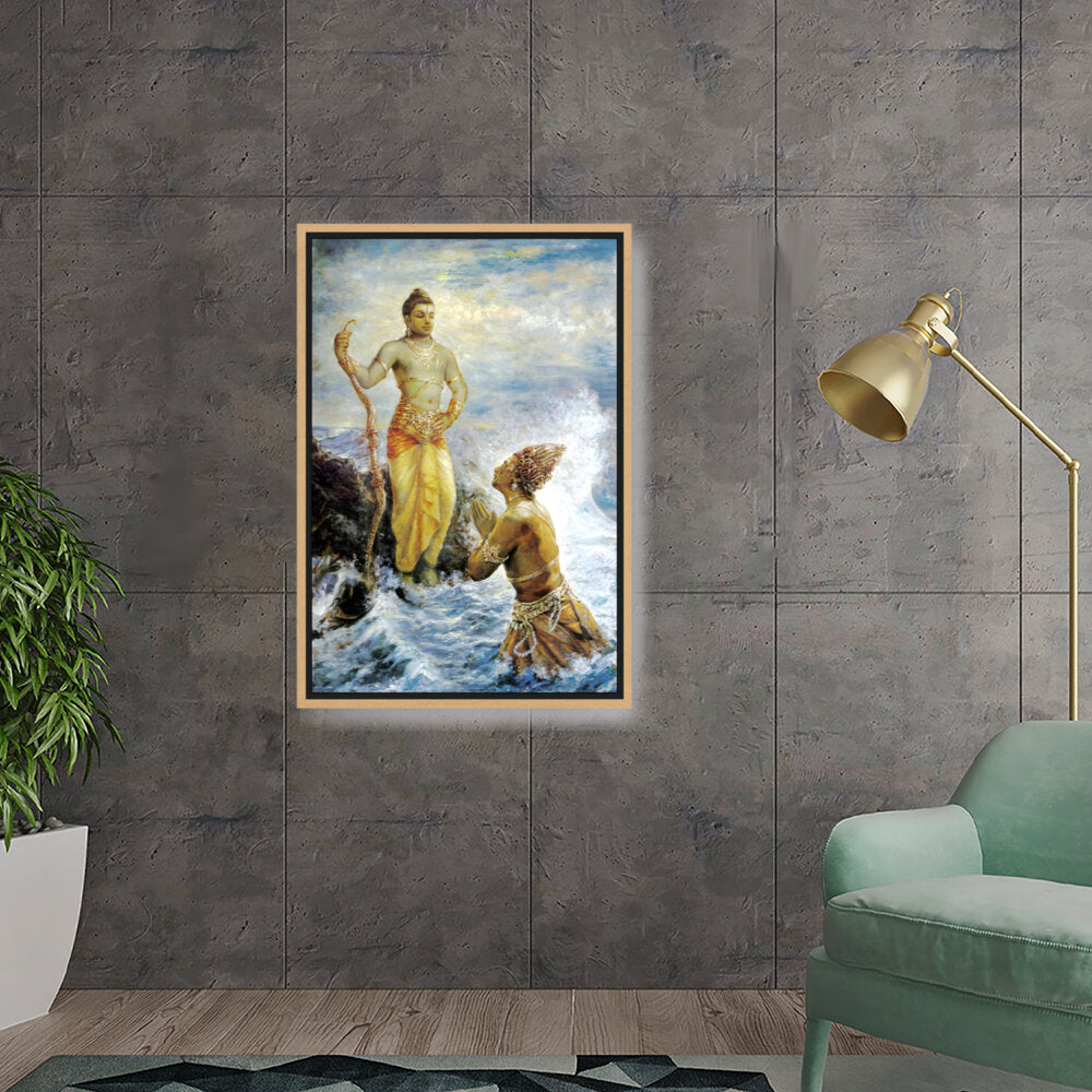 Samudra Greets Lord Rama - FLOATING FRAME