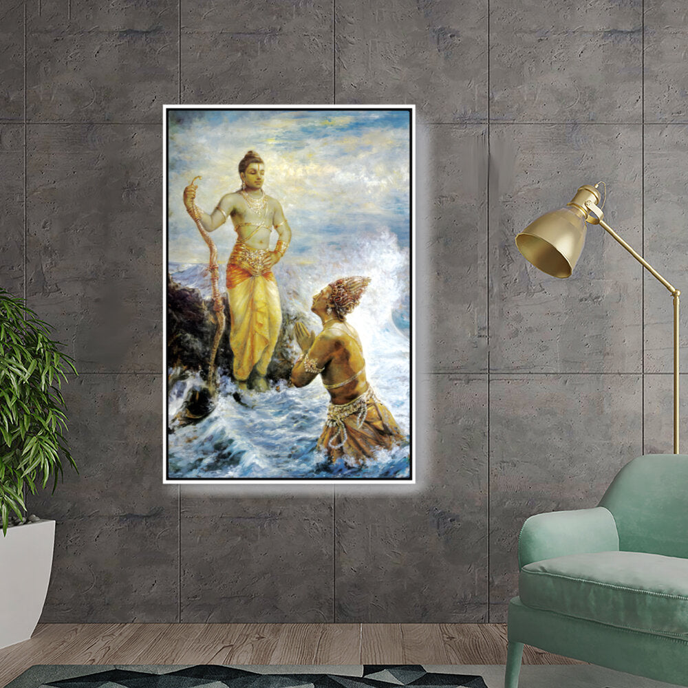 Samudra Greets Lord Rama - FLOATING FRAME