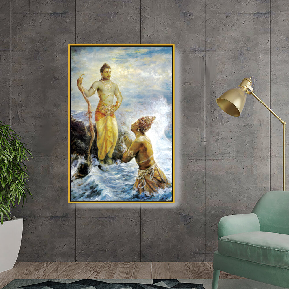 Samudra Greets Lord Rama - FLOATING FRAME