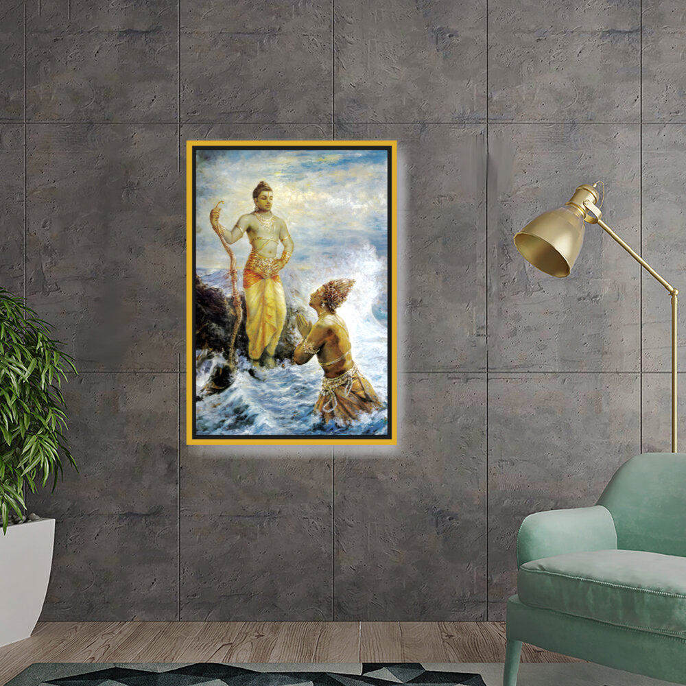 Samudra Greets Lord Rama - FLOATING FRAME