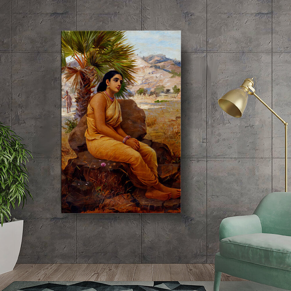 Shakuntala Lost In Thoughts - Wall Canvas