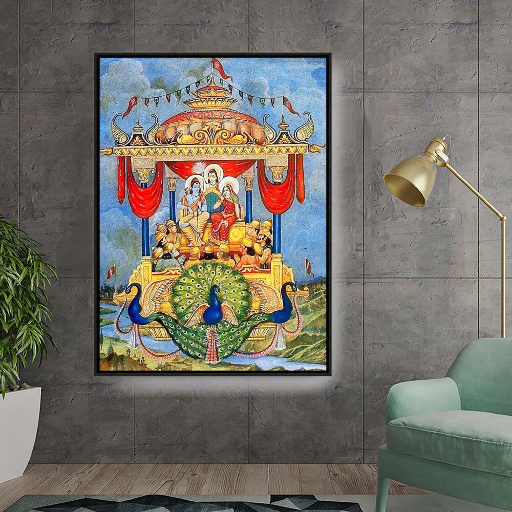 Lord Rama Pushpakaviman - FLOATING FRAME