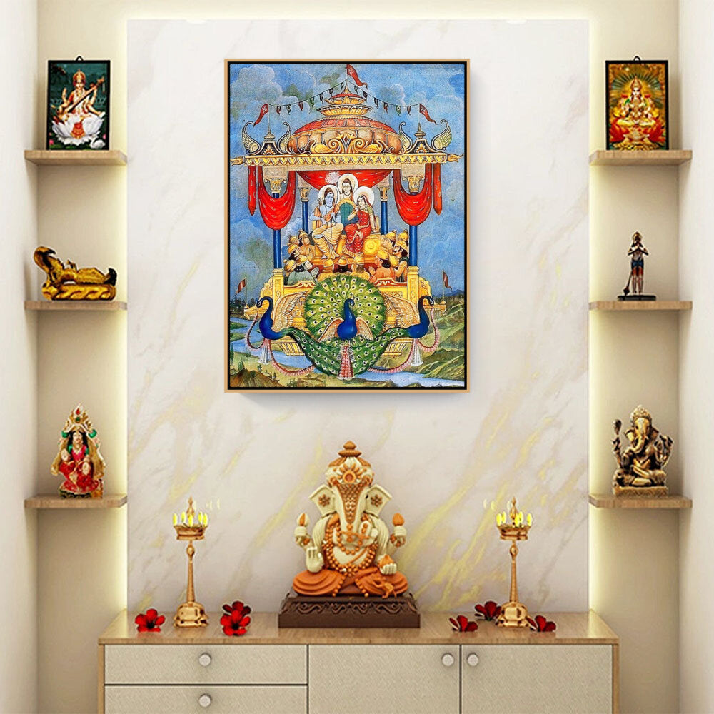 Lord Rama Pushpakaviman - FLOATING FRAME