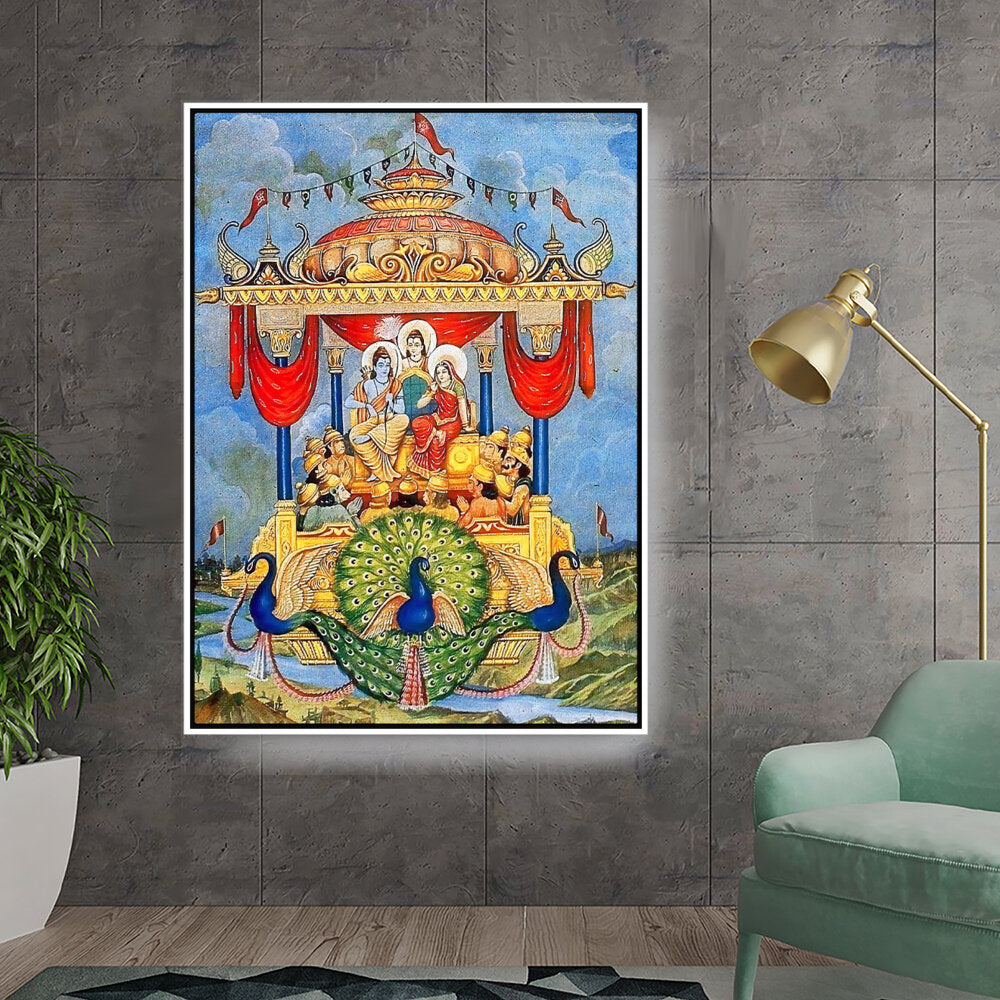 Lord Rama Pushpakaviman - FLOATING FRAME