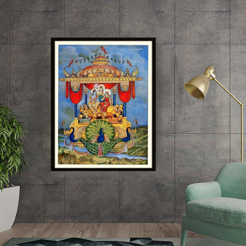 Lord Rama Pushpakaviman - WALL MOUNT FRAME