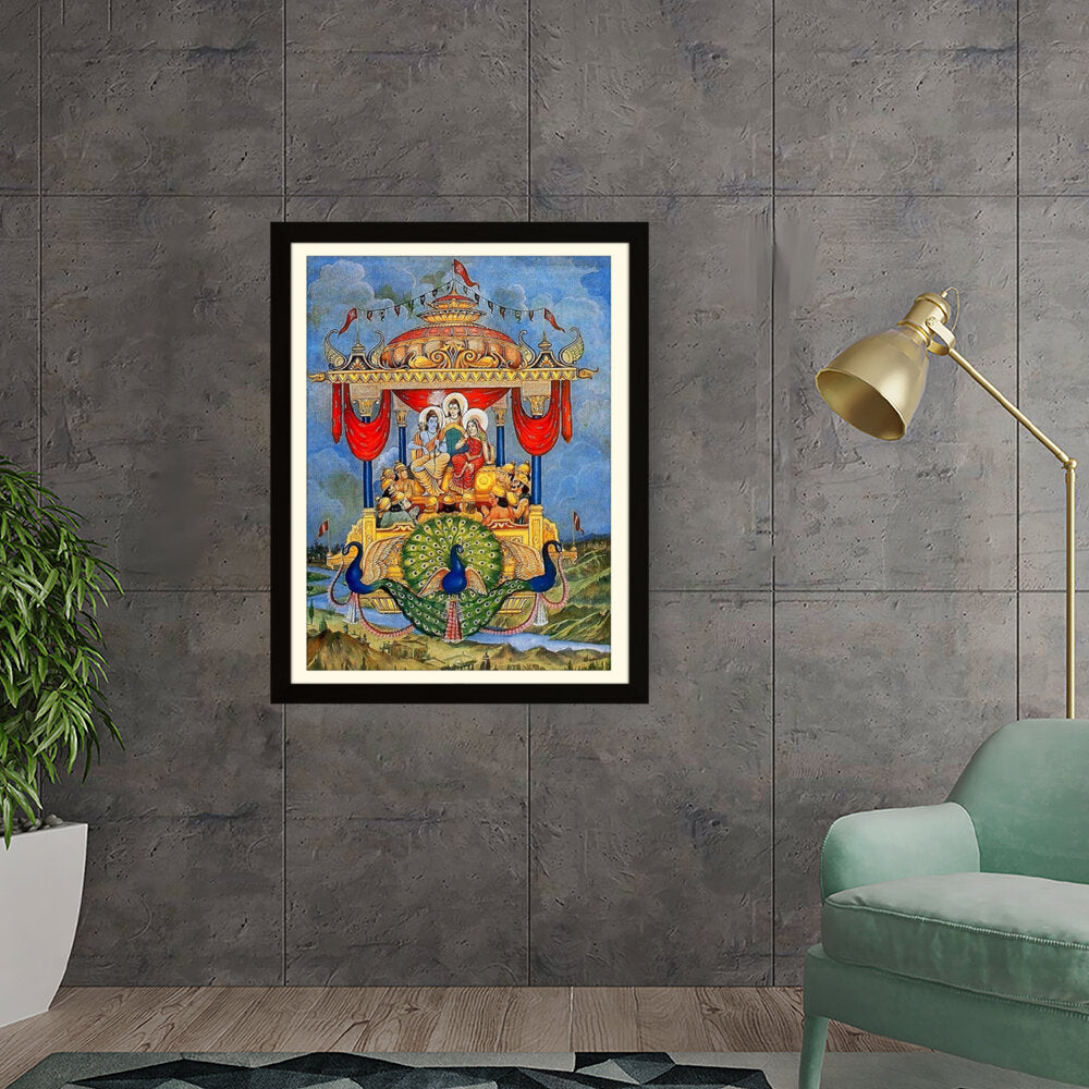 Lord Rama Pushpakaviman - WALL MOUNT FRAME