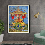 Ravi - Varma - Lord Rama Pushpakaviman - WALL MOUNT FRAME