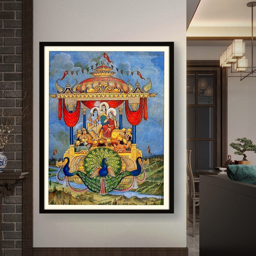 Lord Rama Pushpakaviman - WALL MOUNT FRAME