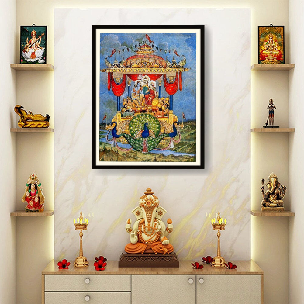 Lord Rama Pushpakaviman - WALL MOUNT FRAME