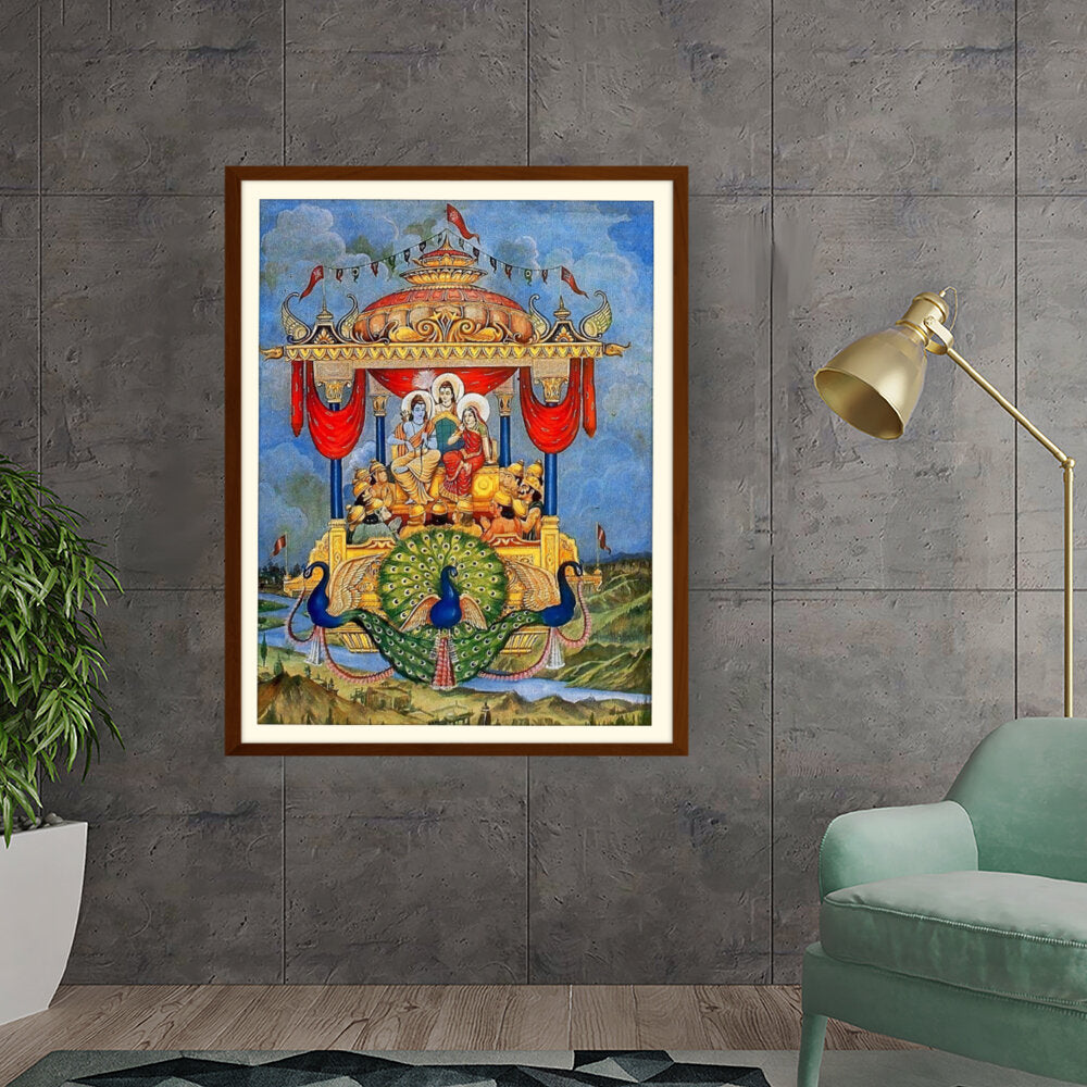 Lord Rama Pushpakaviman - WALL MOUNT FRAME