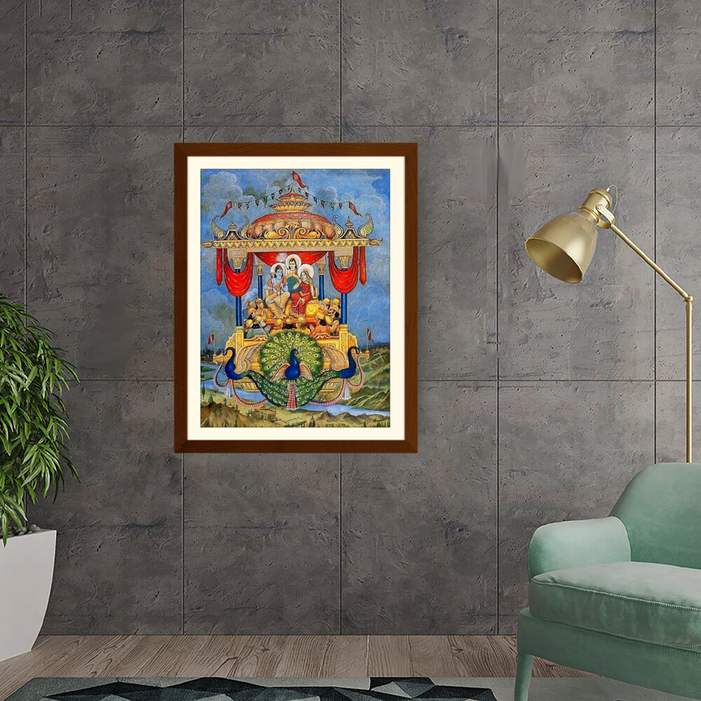 Lord Rama Pushpakaviman - WALL MOUNT FRAME