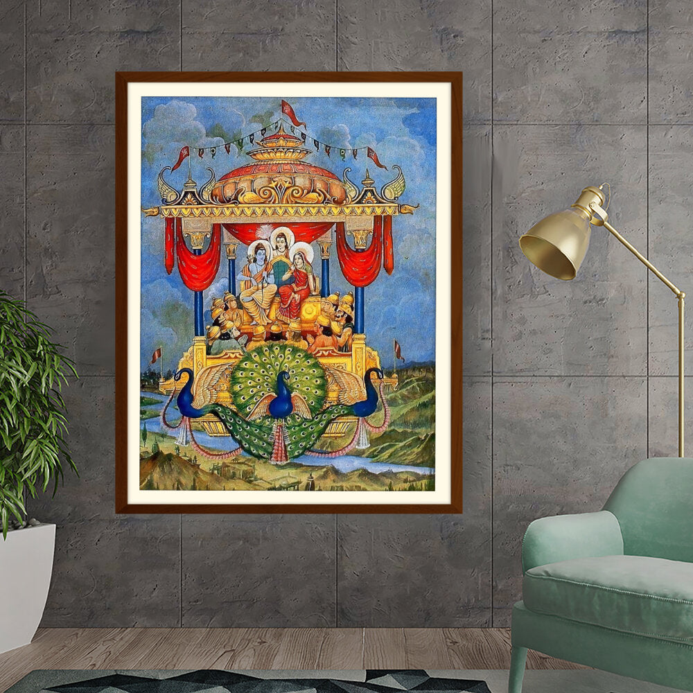 Lord Rama Pushpakaviman - WALL MOUNT FRAME