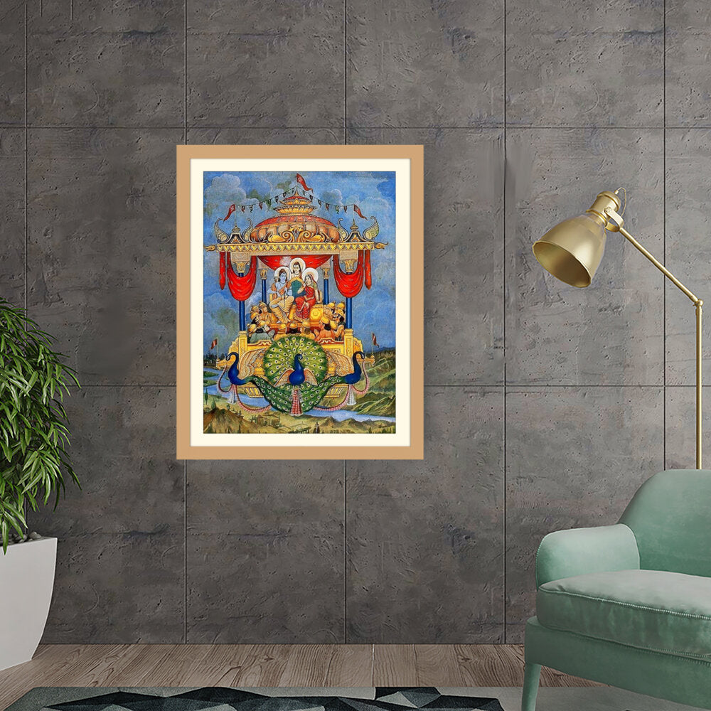 Lord Rama Pushpakaviman - WALL MOUNT FRAME