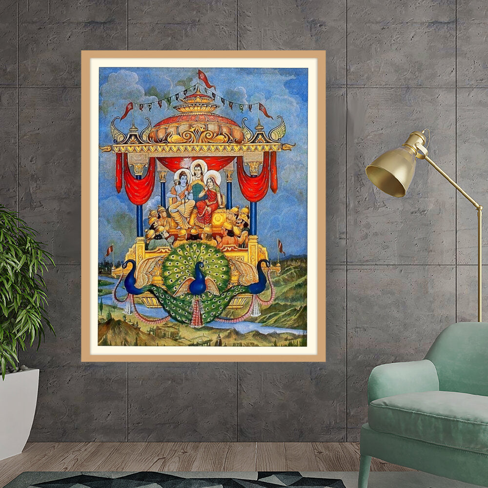 Lord Rama Pushpakaviman - WALL MOUNT FRAME