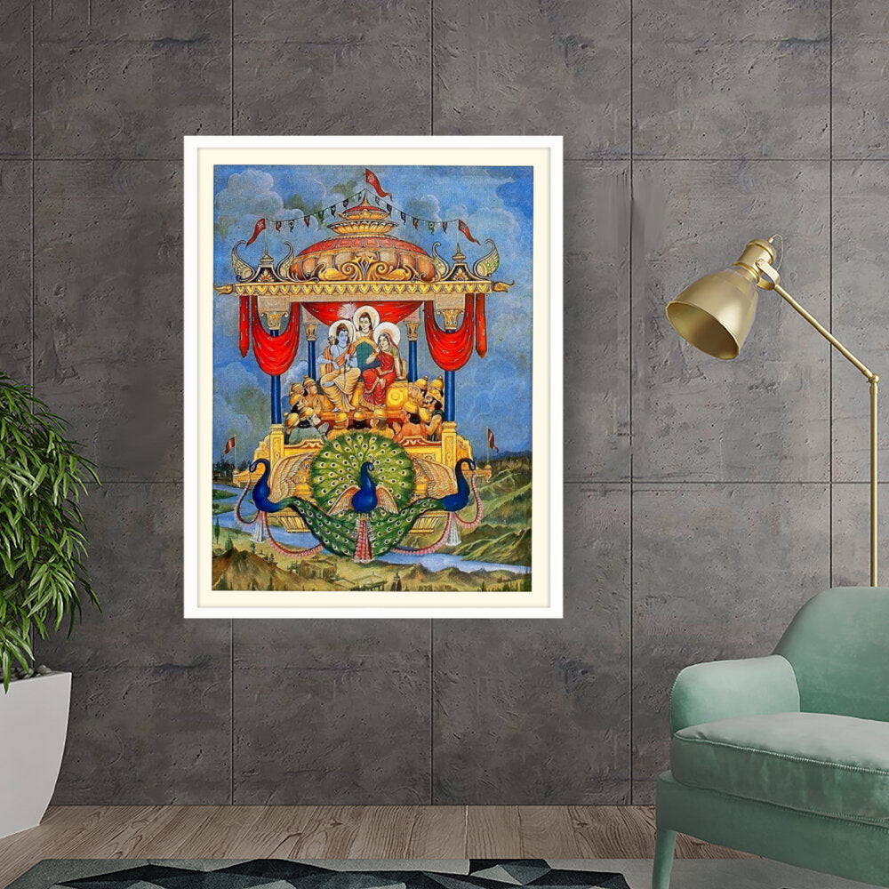 Lord Rama Pushpakaviman - WALL MOUNT FRAME