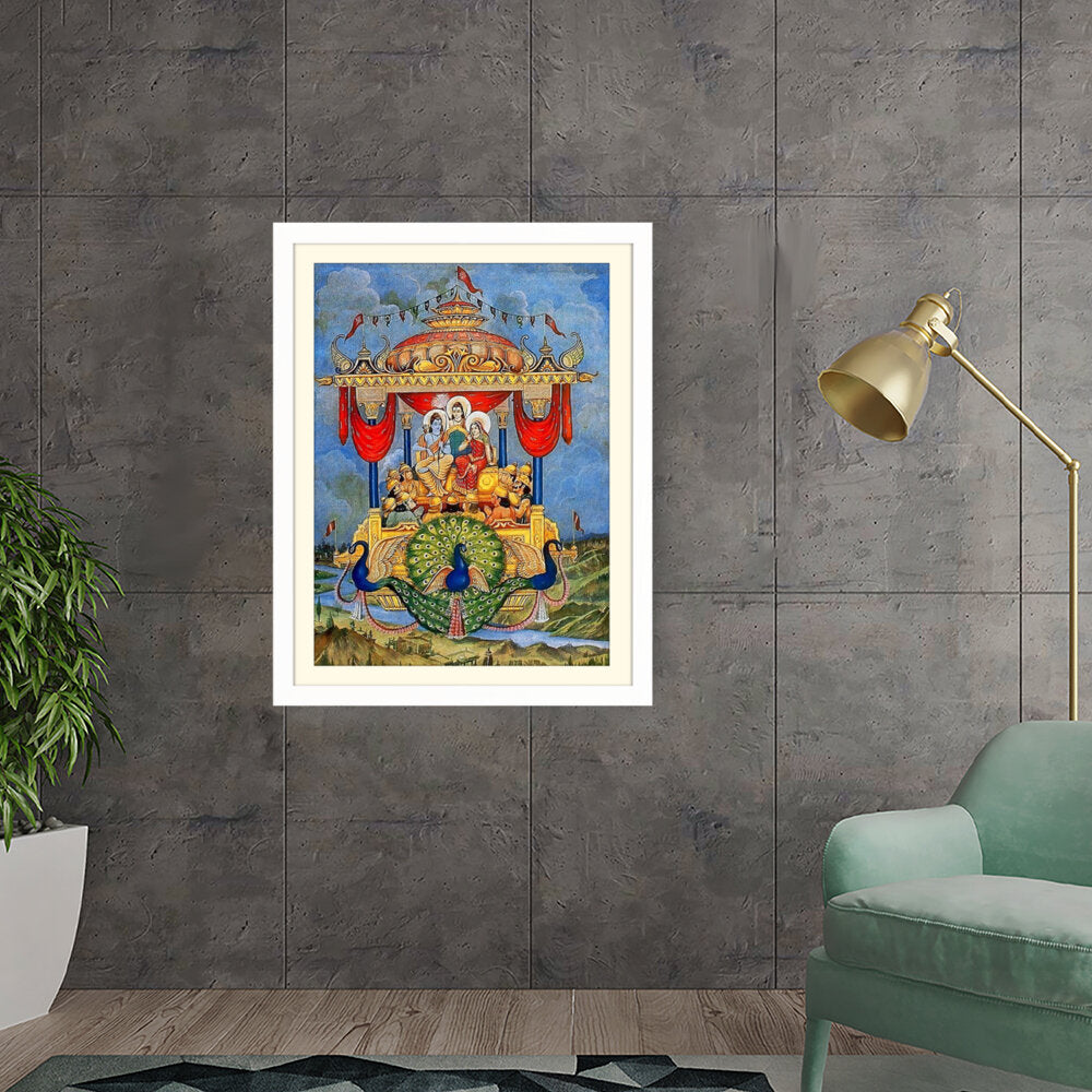 Lord Rama Pushpakaviman - WALL MOUNT FRAME