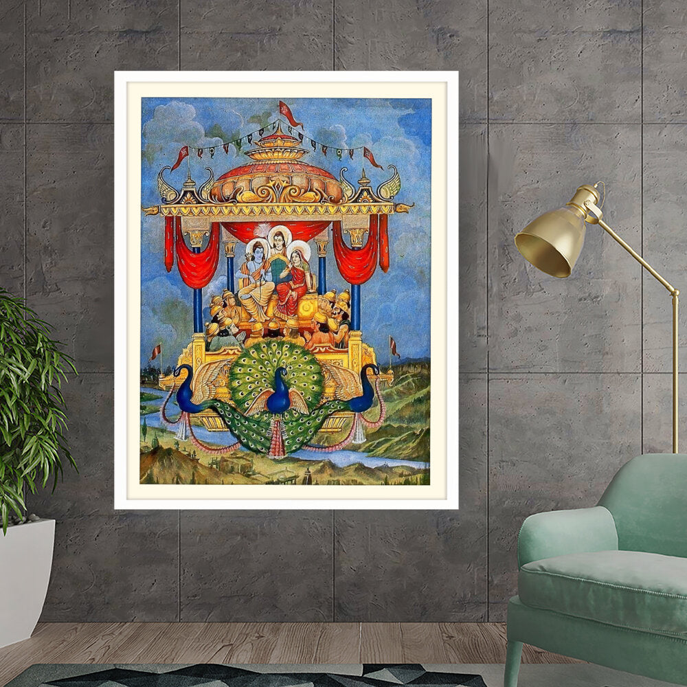 Lord Rama Pushpakaviman - WALL MOUNT FRAME