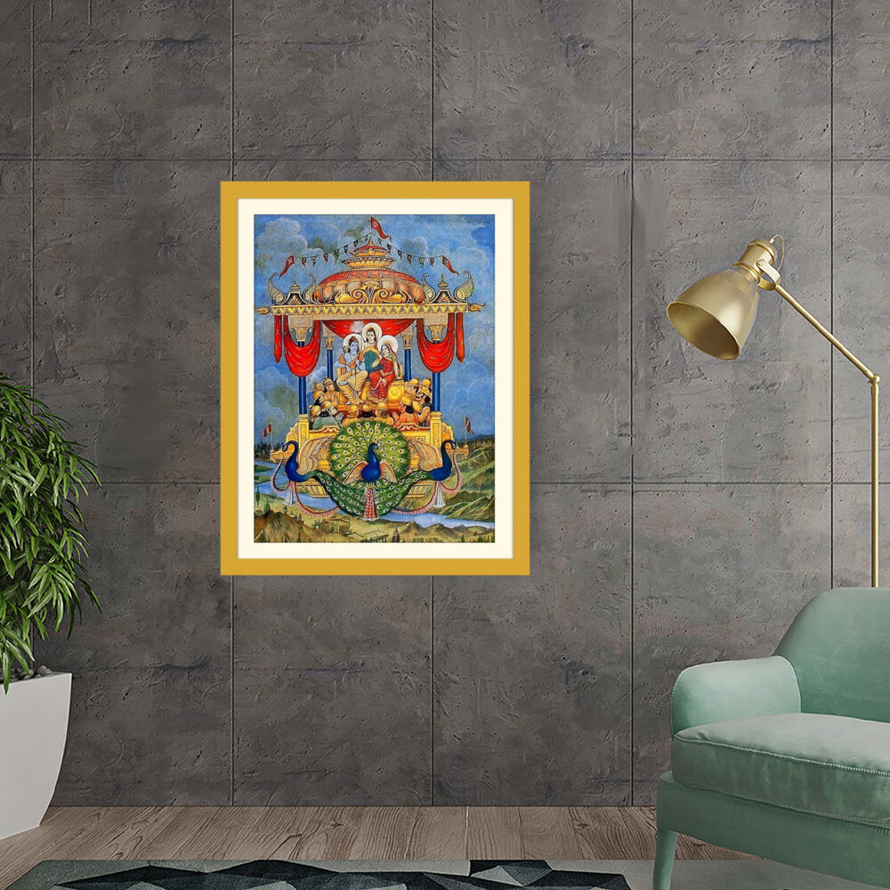 Lord Rama Pushpakaviman - WALL MOUNT FRAME