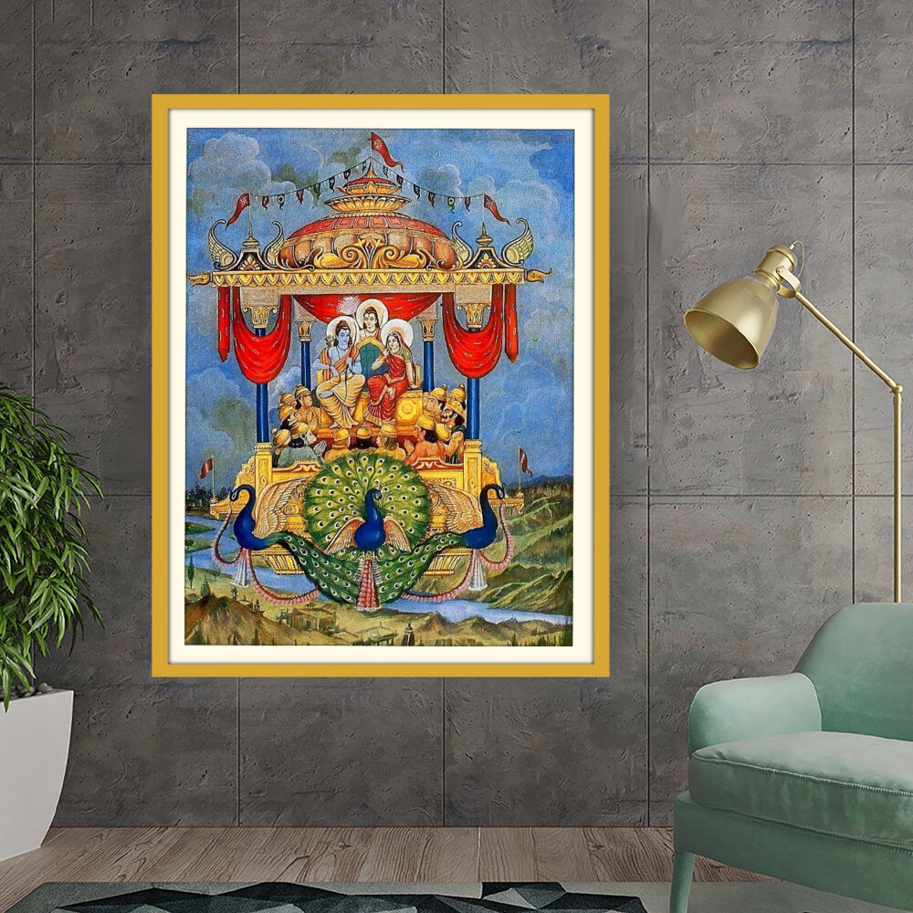 Lord Rama Pushpakaviman - WALL MOUNT FRAME