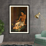 Ravi - Varma - The Baby And Princess - WALL MOUNT FRAME