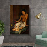 Ravi - Varma - The Baby And Princess - Wall Canvas