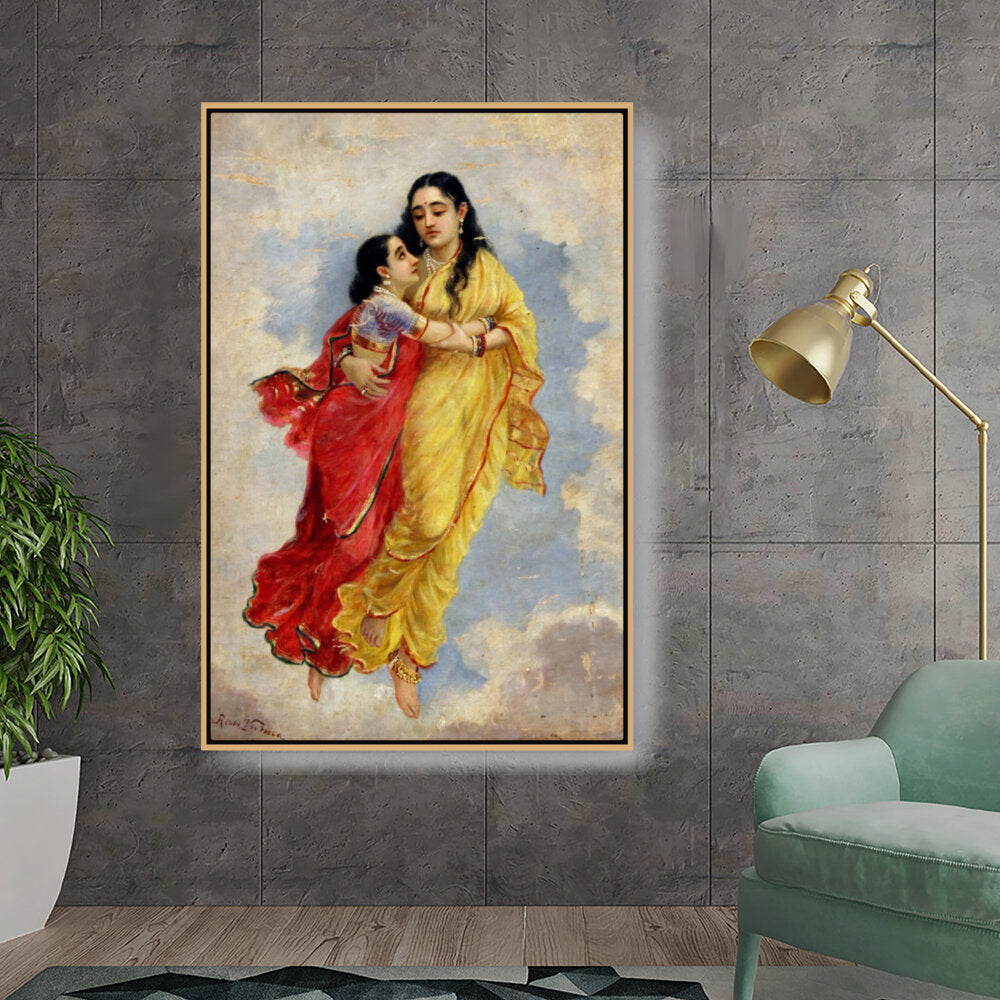 Ravi - Varma - The Menaka Shakuntala - FLOATING FRAME