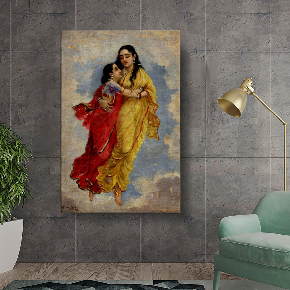 Ravi - Varma - The Menaka Shakuntala - Wall Canvas