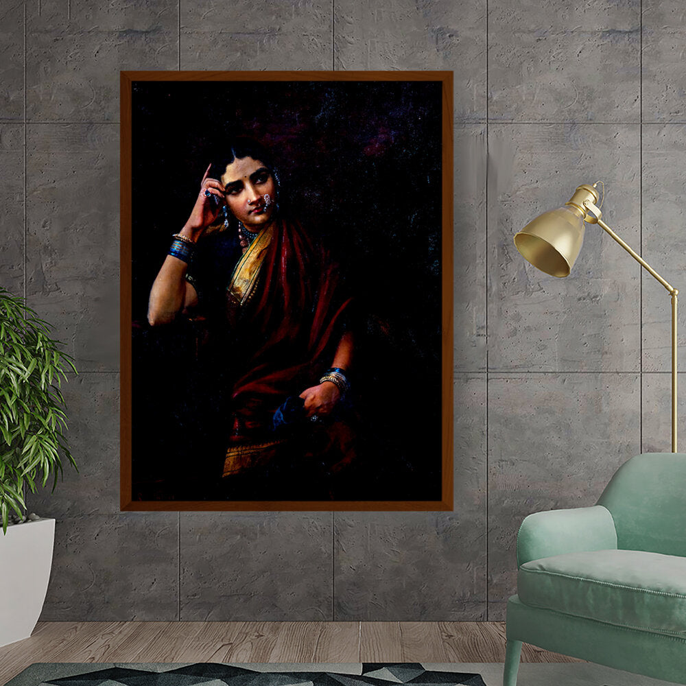 Ravi - Varma - Maharashtrian Woman - Framed Canvas